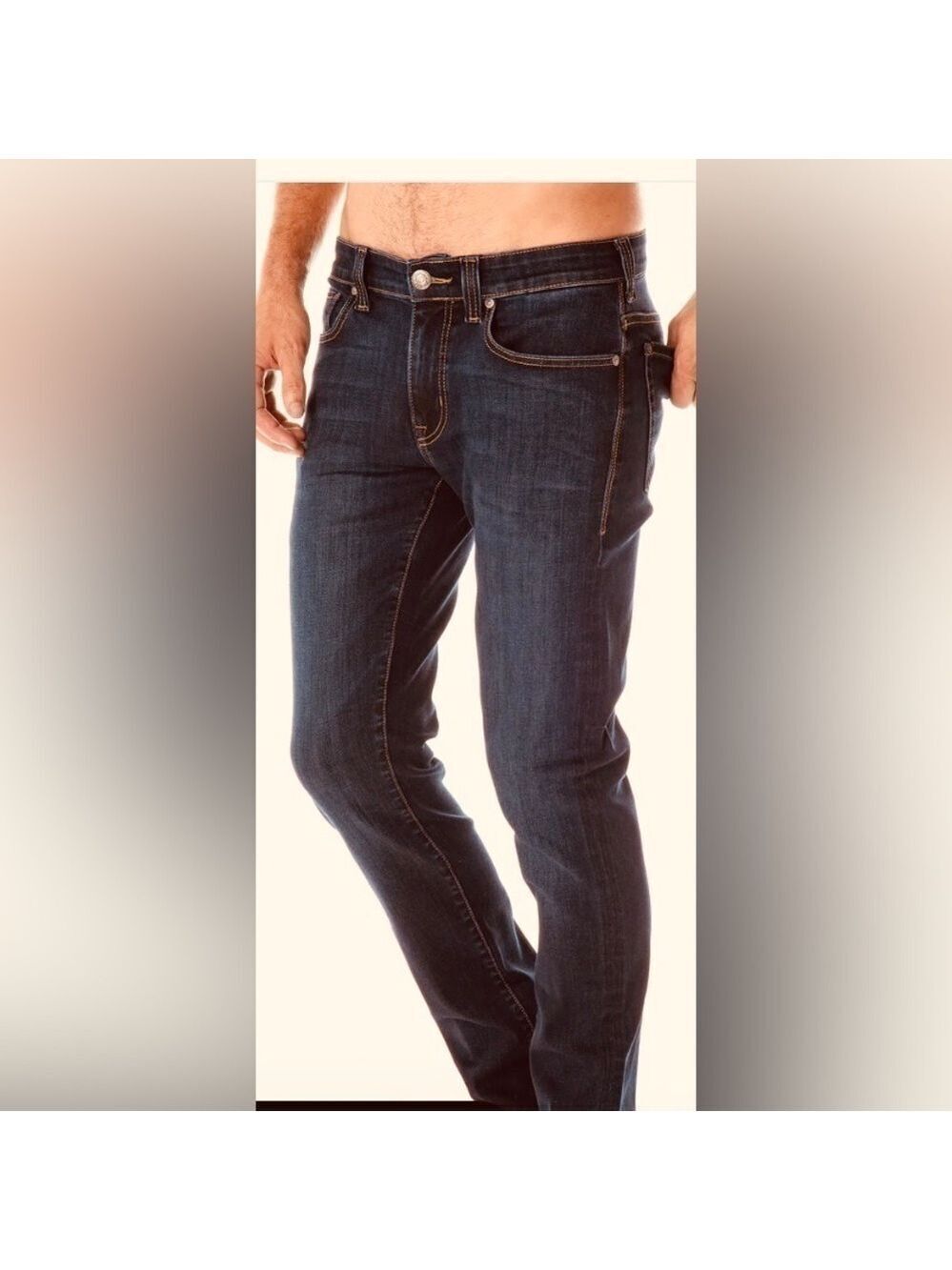 FIDELITY Western Dark Wash Denim Jeans 31x34 Slim/Straight Handcrafted in LA
